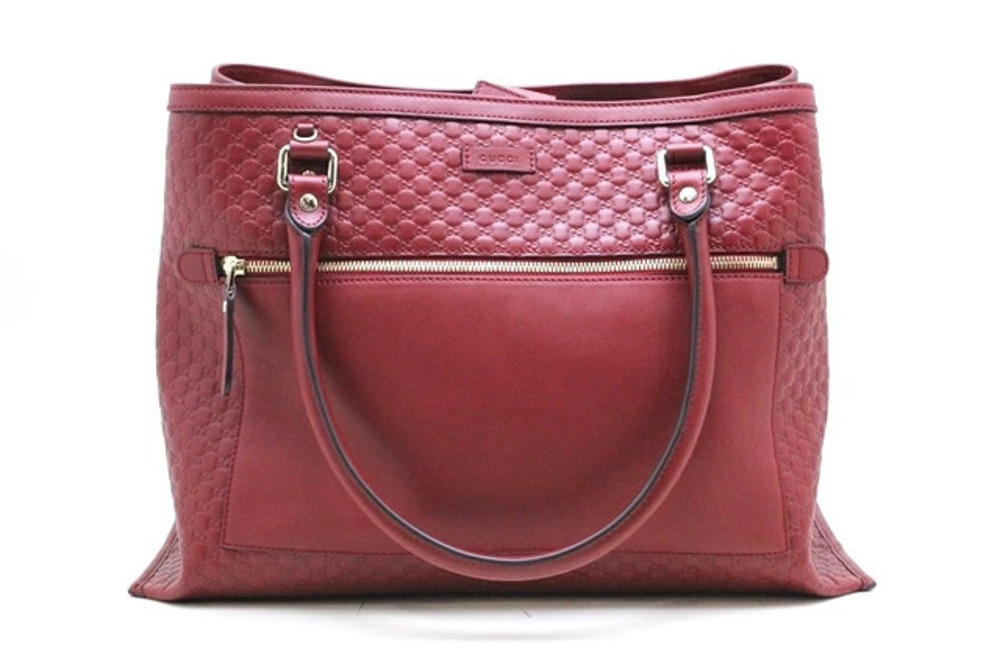 Gucci Soft guccissima Tote debossed GG guccissima calfskin leather red